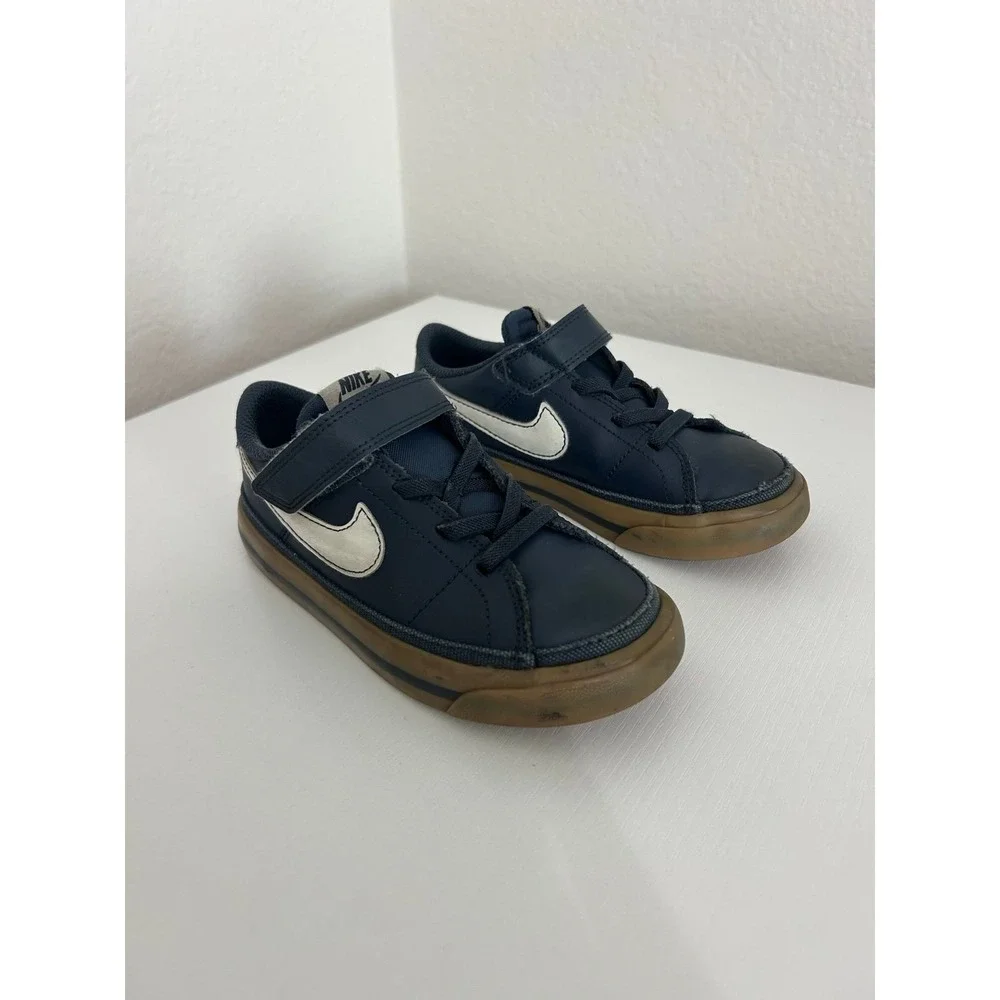 KIDS' TODDLER NIKE COURT LEGACY CASUAL SHOES Thunder Blue/Gum Light Brown 10c
